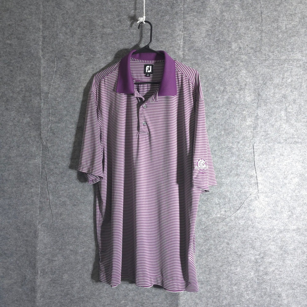 FootJoy Golf Polo Shirt Men's XL Purple Striped Polo Golf & Country Club PMGA